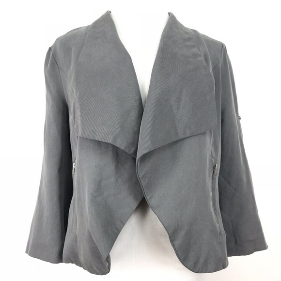 41 Hawthorn Jackets & Blazers - 41 Hawthorn Gray Teegan Draped Tab Sleeve Blazer L